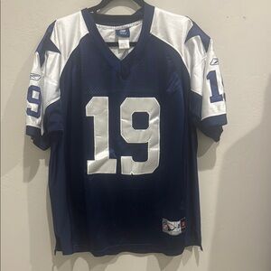 Men's Blue and White Sports Jersey